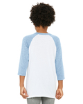 Bella + Canvas 3200Y Youth 3/4-Sleeve Baseball T-Shirt Back Thumbnail