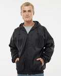 burnside 9728 men's nylon hooded coaches jacket Front Thumbnail