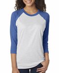 next level 6051 unisex tri-blend 3/4-sleeve raglan t-shirt Front Thumbnail
