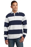 sport-tek st301 classic long sleeve rugby polo Front Thumbnail