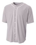 A4 NB4184 Youth Short Sleeve Full Button Baseball Jersey Front Thumbnail