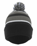 pacific headwear 641k knit fold over pom-pom beanie Front Thumbnail