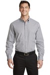 port authority s654 long sleeve gingham easy care shirt Front Thumbnail