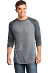 district dt162 young mens microburn ® 3/4-sleeve raglan tee Front Thumbnail