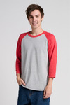 Jerzees J560R Unisex Premium Blend Combed Ring Spun 3/4-Sleeve Raglan Front Thumbnail