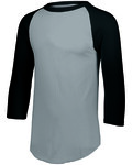 augusta sportswear ag4420 adult 3/4-sleeve baseball jersey Front Thumbnail
