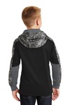 sport-tek yst231 youth sport-wick ® mineral freeze fleece colorblock hooded pullover Back Thumbnail