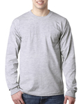 bayside ba8100 adult 6.1 oz., 100% cotton long sleeve pocket t-shirt Front Thumbnail