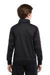 sport-tek yst93 youth dot sublimation tricot track jacket Back Thumbnail