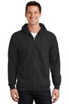 port & company pc90zh essential fleece full-zip hooded sweatshirt Front Thumbnail