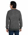 j america 8712ja unisex aspen fleece crewneck sweatshirt Back Thumbnail