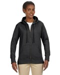 econscious ec4580 ladies' organic/recycled heathered fleece full-zip hooded sweatshirt Front Thumbnail