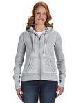 J America JA8913 Ladies' Zen Full-Zip Fleece Hooded Sweatshirt Front Thumbnail