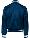 Augusta Sportswear 3610 Satin Baseball Jacket/Striped Trim Back Thumbnail