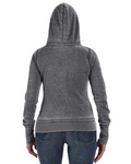 J America JA8913 Ladies' Zen Full-Zip Fleece Hooded Sweatshirt Back Thumbnail