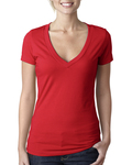 Next Level 6640 Ladies' CVC Deep V-Neck T-Shirt Front Thumbnail
