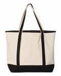 q-tees q1500 34.6l large canvas deluxe tote Back Thumbnail