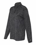 badger sport 4173 ladies' tonal blend quarter-zip long-sleeve pullover Side Thumbnail