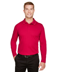 devon & jones dg20l crownlux performance™ men's plaited long sleeve polo Back Thumbnail