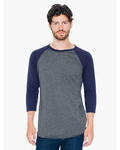 American Apparel BB453W Poly-Cotton 3/4-Sleeve Raglan T-Shirt Back Thumbnail