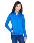 devon & jones dg796w ladies' newbury colorblock mélange fleece full-zip Back Thumbnail