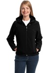 Port Authority L706 Ladies Textured Hooded Soft Shell Jacket Front Thumbnail