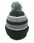Pacific Headwear 641K Knit Fold Over Pom-Pom Beanie Back Thumbnail