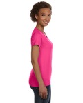 LAT 3507 Ladies' V-Neck Fine Jersey T-Shirt Side Thumbnail