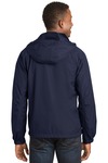 sport-tek jst73 hooded raglan jacket Back Thumbnail