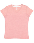 LAT 3591 Ladies' V-Neck Harborside Melange Jersey T-Shirt Front Thumbnail