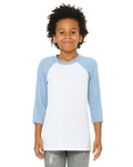 Bella + Canvas 3200Y Youth 3/4-Sleeve Baseball T-Shirt Front Thumbnail