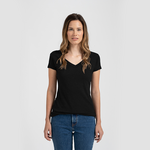 Tultex 0244TC Ladies' V Neck Blend Tee Front Thumbnail