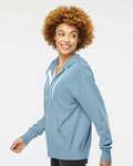 independent trading co. afx90unz unisex lightweight full-zip hooded sweatshirt Side Thumbnail