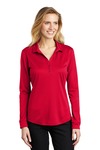 port authority l540ls ladies silk touch ™ performance long sleeve polo Front Thumbnail