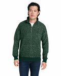 j america 8713ja unisex aspen fleece quarter-zip sweatshirt Front Thumbnail