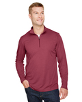 Team 365 TT31H Men's Zone Sonic Heather Performance Quarter-Zip Back Thumbnail