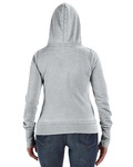 J America JA8913 Ladies' Zen Full-Zip Fleece Hooded Sweatshirt Back Thumbnail