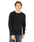 bella + canvas 3150 men's jersey long-sleeve henley Front Thumbnail