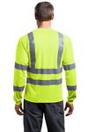 cornerstone cs409 ansi 107 class 3 long sleeve snag-resistant reflective t-shirt Back Thumbnail