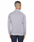 J America JA8869 Adult Triblend Fleece Quarter-Zip Back Thumbnail