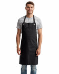 artisan collection by reprime rp121 unisex ‘barley’ contrast stitch sustainable bib apron Front Thumbnail