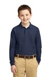 port authority y500ls youth long sleeve silk touch™ polo Front Thumbnail