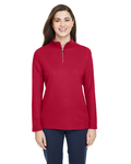 core365 ce405w ladies' fusion chromasoft™ pique quarter-zip Front Thumbnail