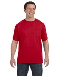 hanes h5590 authentic-t ® 100% cotton t-shirt with pocket Front Thumbnail