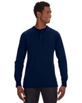 j america ja8244 men's vintage brushed jersey henley Front Thumbnail