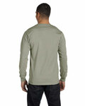 hanes 5186 beefy-t ® - 100% cotton long sleeve t-shirt Back Thumbnail