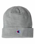 champion cs4003 cuff beanie with patch Front Thumbnail