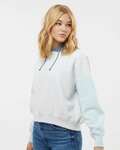 MV Sport W23716 Women's Sueded Fleece Colorblocked Crop Hooded Sweatshirt Side Thumbnail