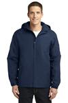 port authority j327 hooded charger jacket Front Thumbnail