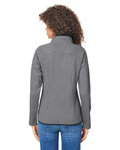 core365 ce72w ladies' venture heathered stripe full-zip Back Thumbnail